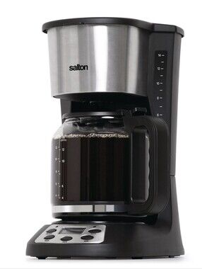 ☕️SALTON JUMBO Silver and Black Programmable Drip 14 Cup Coffee Maker